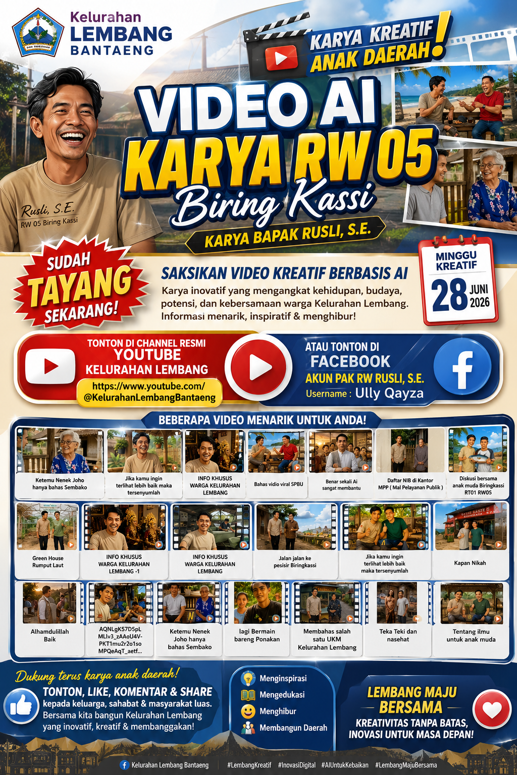🔥GEGER! RW 05 BIRING KASSI BIKIN GEBRAKAN DIGITAL, VIDEO AI KARYA RUSLI, S.E. RESMI TAYANG DAN SIAP MEMUKAU WARGA!🎬🤖